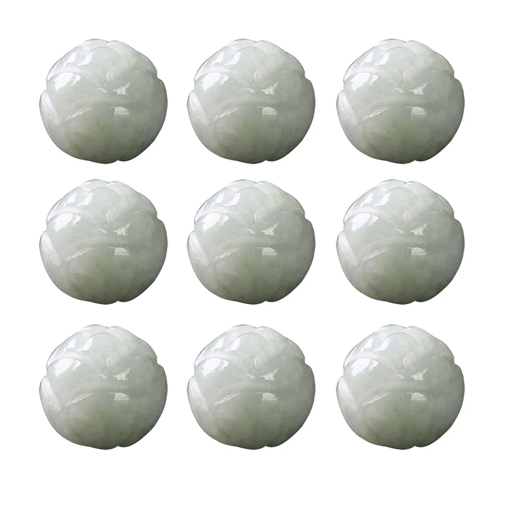 

10pcs 10mm DIY Beads Natural Stone Carving Lotus Beads Gemstone for Jewelry Making