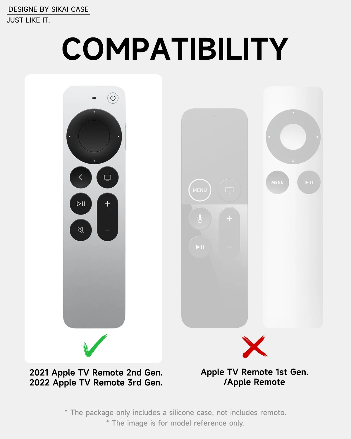 Силиконовый чехол SIKAI для Apple TV 4K Siri 20212022, пульт дистанционного управления 2-го3-го поколения, анти-потерянный чехол, совместимый с Apple AirTag (art.: 3920cfbde08f8) - 3920cfbde08f8