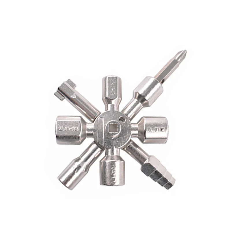

Water meter valve key 10 in one combination tool multi-functional electric box control cabinet triangular cross key wrench