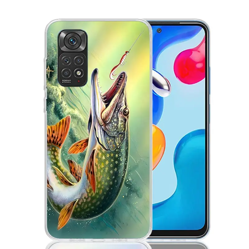 Чехол для телефона с крючком для ловли карпа для Xiaomi Redmi Note 10 9 9S 8 8T 7 5 Mi 12T 11T 10T 9T 15 Pro 14 Ultra 12 11 Lite 11i 12 (art.: 3920d0f201925) - 3920d0f201925