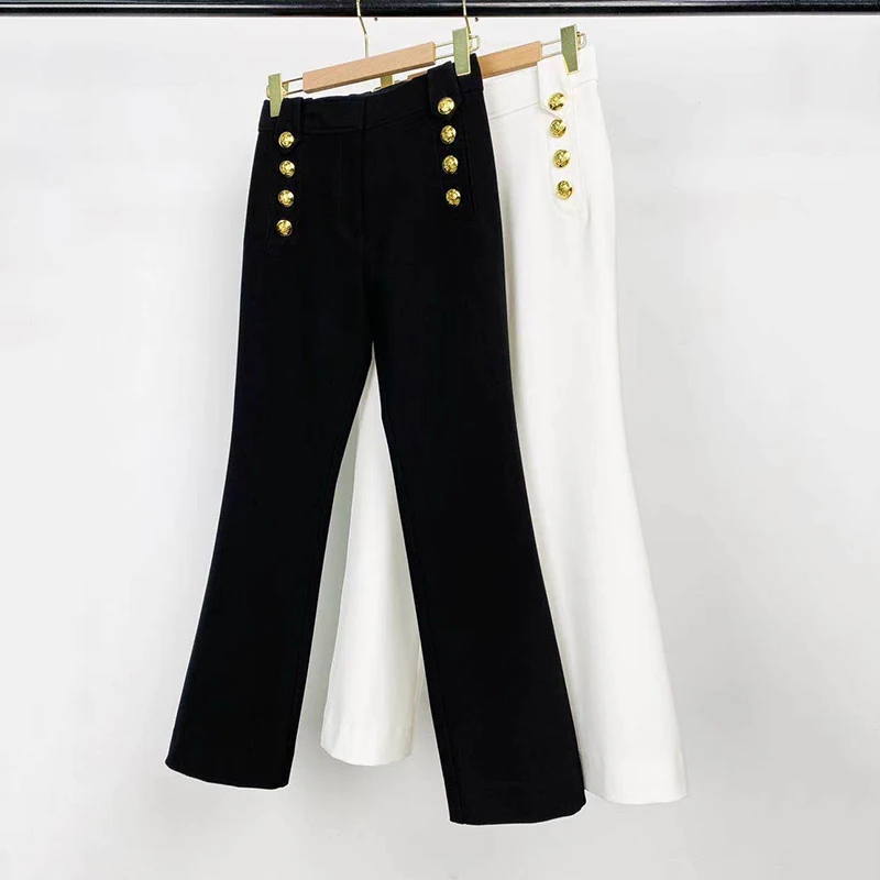 Женские узкие брюки с завышенной талией темпераментные однотонные Приталенные