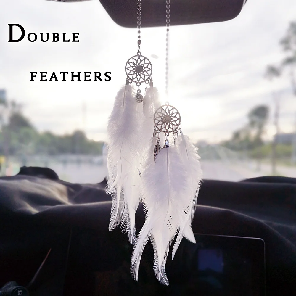 

Dream Catcher Car Pendant for Girls Feather Mirror Hanging Pendant Home Decor Lucky Car Ornament Girls Car Interior Accessories