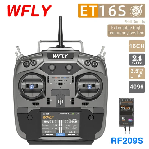 16-канальный радиопередатчик WFLY ET16S Радиоуправляемый с гиростабилизатором Холла радиопередатчик FPV RF209S RX TBS CRSF Радиоуправляемый Дрон радиоприемник с большим радиусом действия