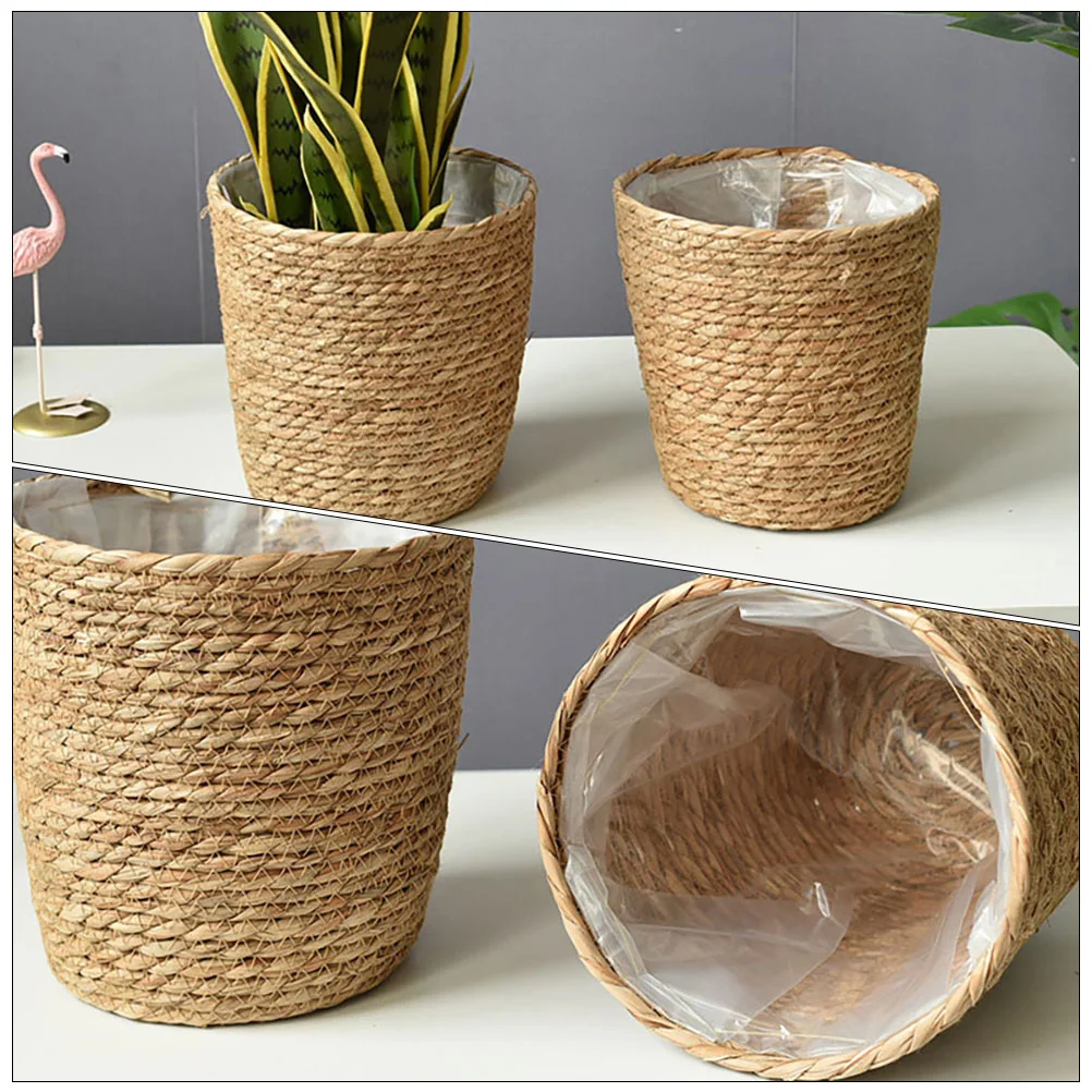 

Flower Pot Basket Durable Plant Woven Hand Garden Baskets Rustic Planter Planters Indoor Plants