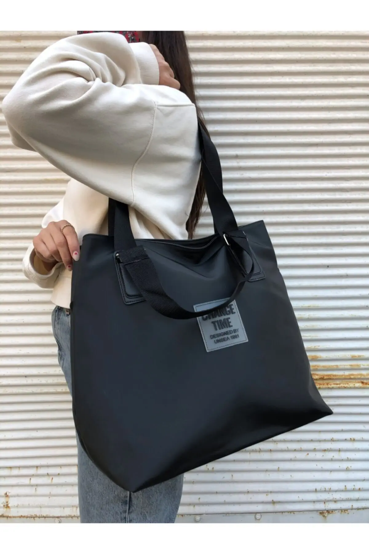 

Women black Shopper shoulder bag LBN0407
