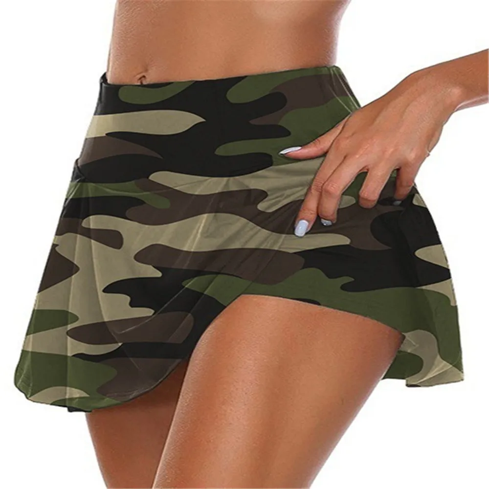 2023 Summer New High Waist Camo Colorful Hip Lift Casual Dress Large 5XL Yoga Sports Running Women's Double Layer Shorts
