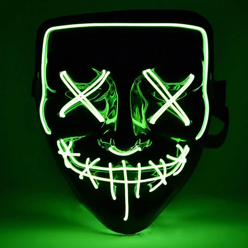 

Halloween Glowing Mask Flash Blood Horror Thriller LED Mask Party Mask Skull Atmosphere Props Cosplay Costume Supplies