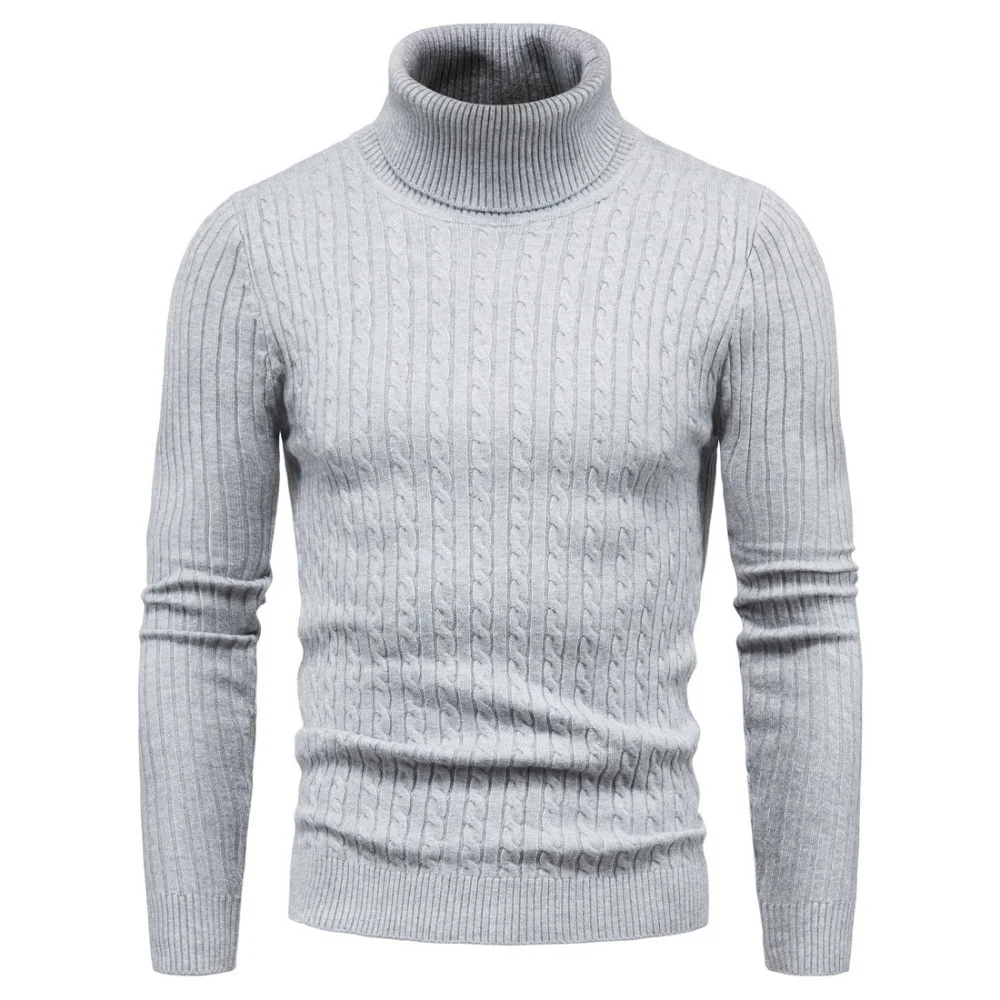 

Autumn And Winter Turtleneck Warm Fasion Solid Color sweater Men's Sweater Slim Pullover men's Knitted sweater Bottomin Sirt