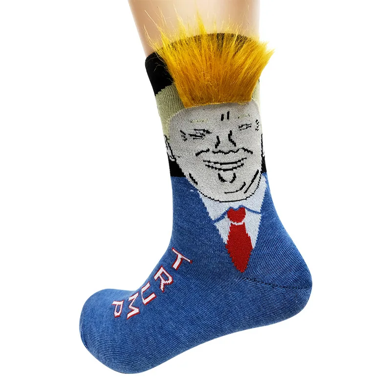 

Мужские Компрессионные носки Q, забавные короткие носки с 3D имитацией волос, Командные носки, уличная одежда, носки в стиле хип-хоп
