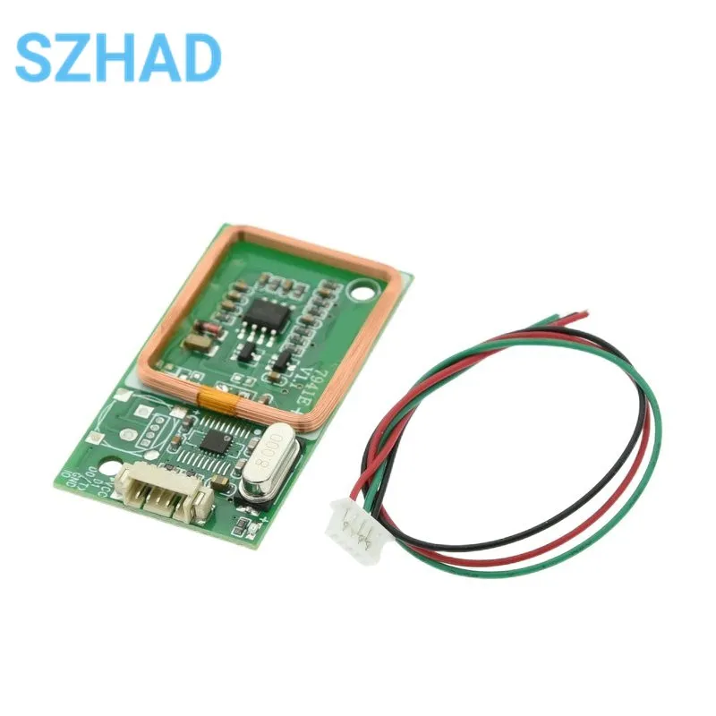 Модуль RFID-считывателя UART, беспроводной модуль для считывания карт 125 кГц, EM4100, 8 см, 5 в постоянного тока для arduino, IC-карты, наборы датчиков присутствия печатных плат, 1 шт.