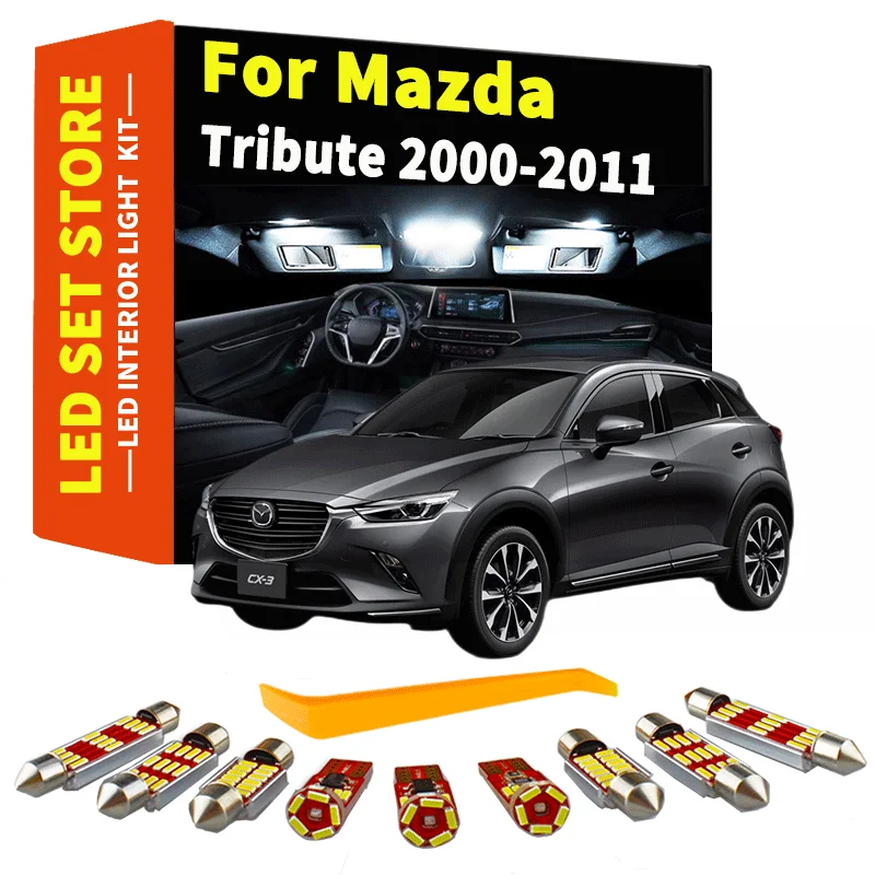 

24 шт., Автомобильные светодиодные лампы для Mazda Tribute 2000-2004 2005 2006 2007 2008 2009 2010