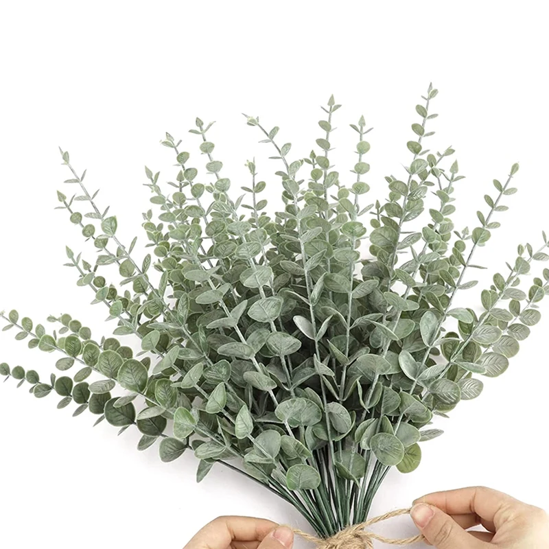 

45Pcs Artificial Eucalyptus Stems, Faux Eucalyptus Leaves Branches For Wedding Centerpiece Bouquet Flower Arrangement