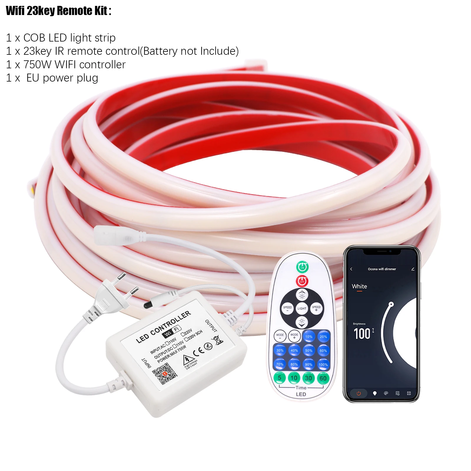 

KISUFU Светодиодная лента COB 220В 240LED/м