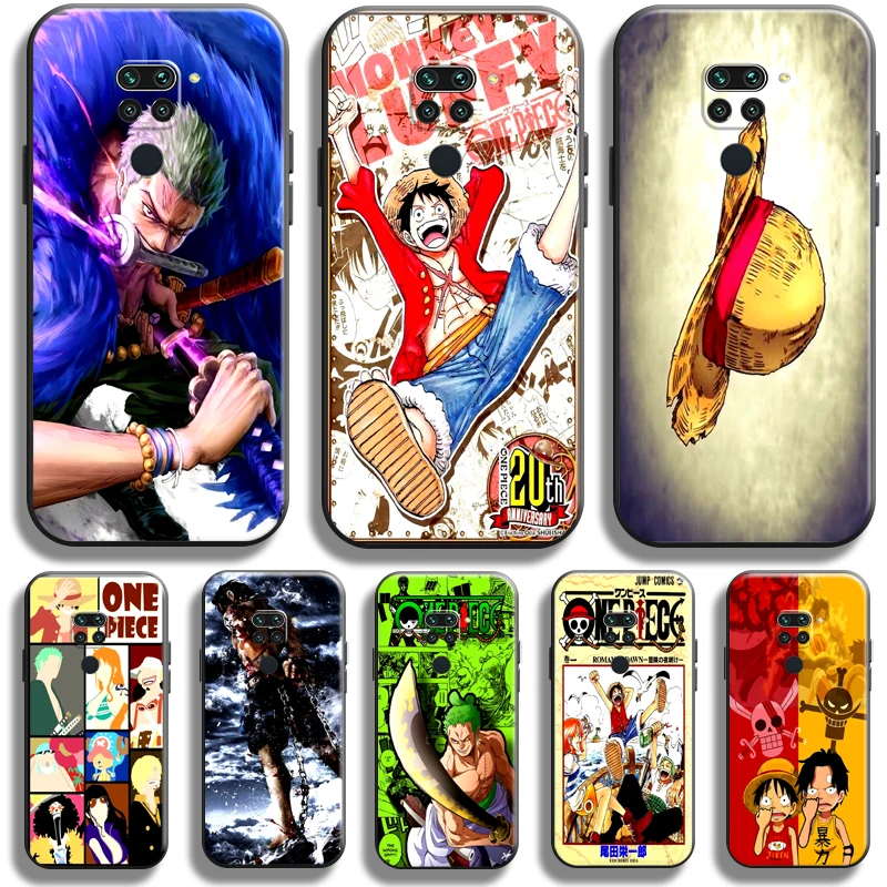 

Japan One Piece Luffy Zoro For Xiaomi Redmi Note 9 5G 9T 9S 9 Pro Phone Case Black Back Soft Liquid Silicon Carcasa Funda