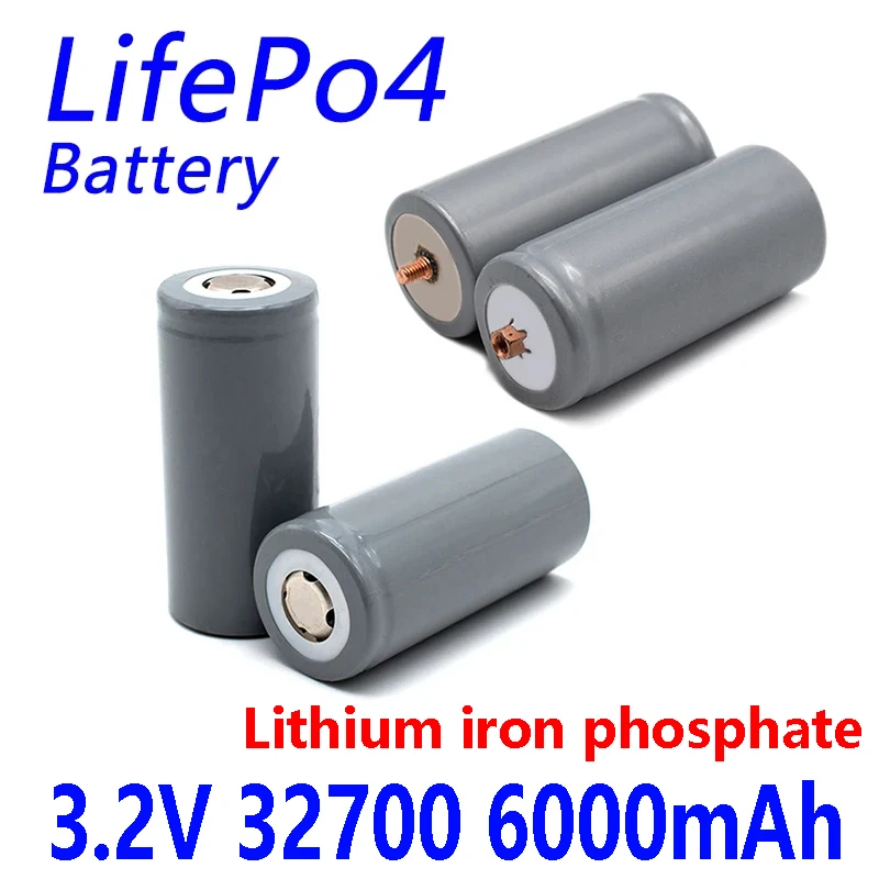 

100% Orignal Lifepo4 3.2V 32700 Two Types Lithium Iron Phosphate Battery 6000mAh 35A Continuous Discharge Maximum 55A High Power