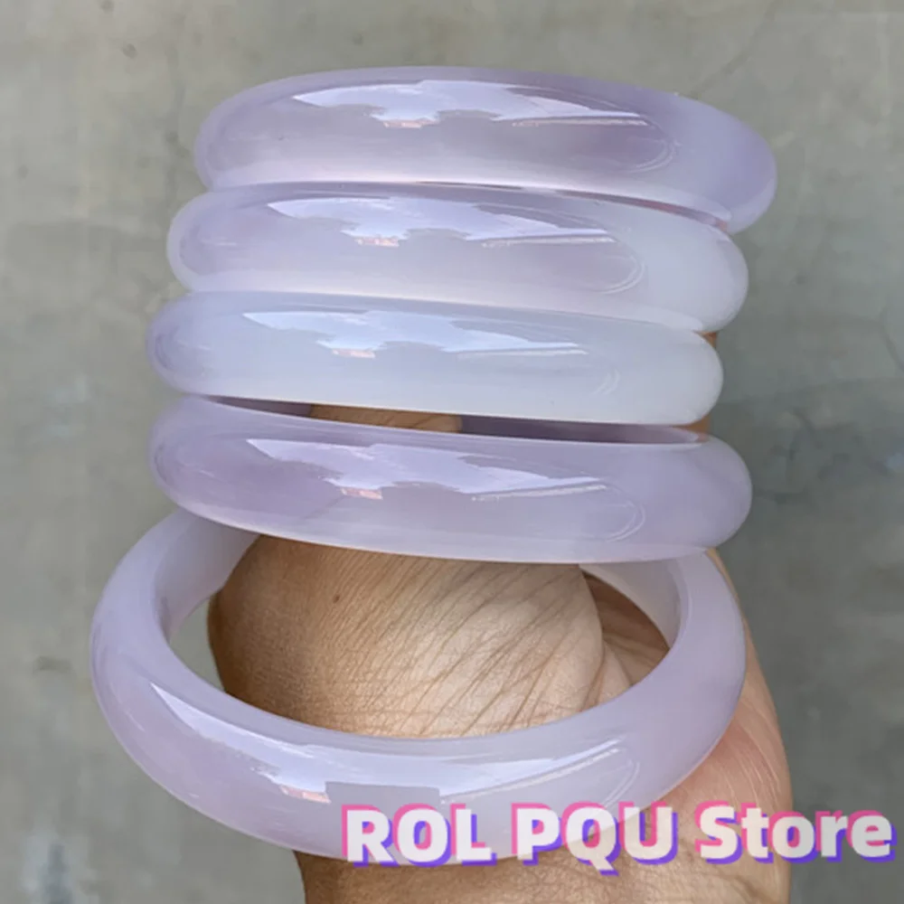 

Newest Natural Chalcedony Real Jades Bangles Women Fine Genuine Certified Bracelet Exquisite Fashion Handring Jewelry