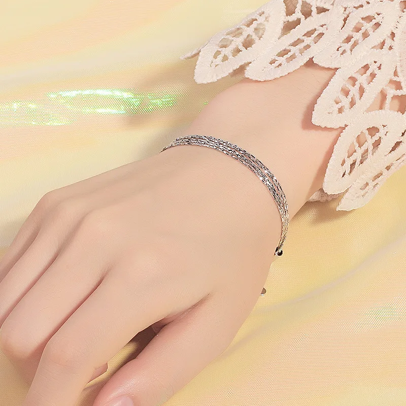 

VENTFILLE 925 Stamp Silver Color Bracelet for Women Girl Gift 5 Layers Jewelry Dropshipping Wholesale