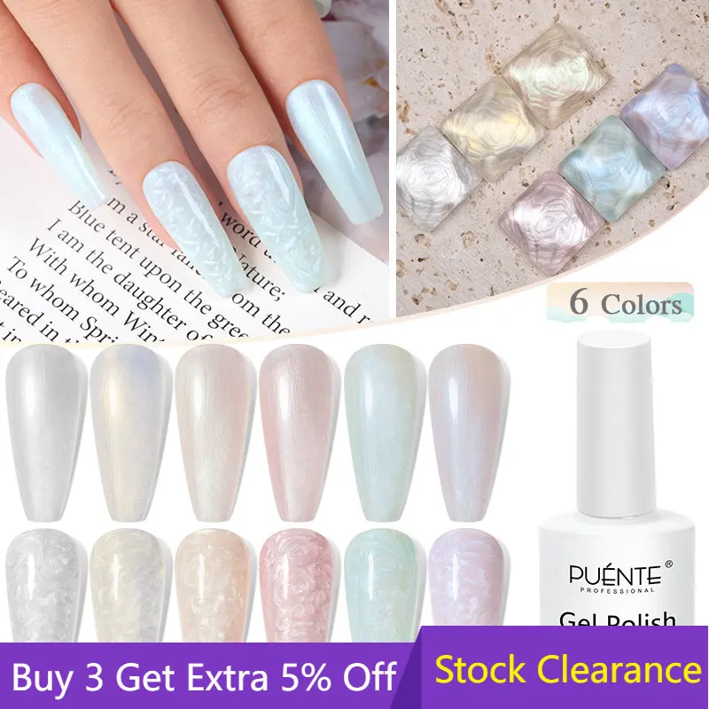 

Shell Thread Gel Nail Polish 6 Colors Soak Off LED UV Gel 7.5ml Semi Permanent Varnishes Manicure DIY Nail Art Glitter Lacquers