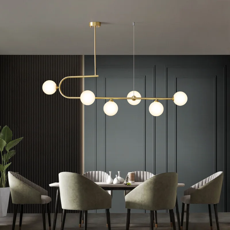 

2022 New Nordic Luxury G9 LED Chandelier Copper Glass Ball Magic Bean Pendant Lamps Dining Living Room Bar Salon Indoor Lighting