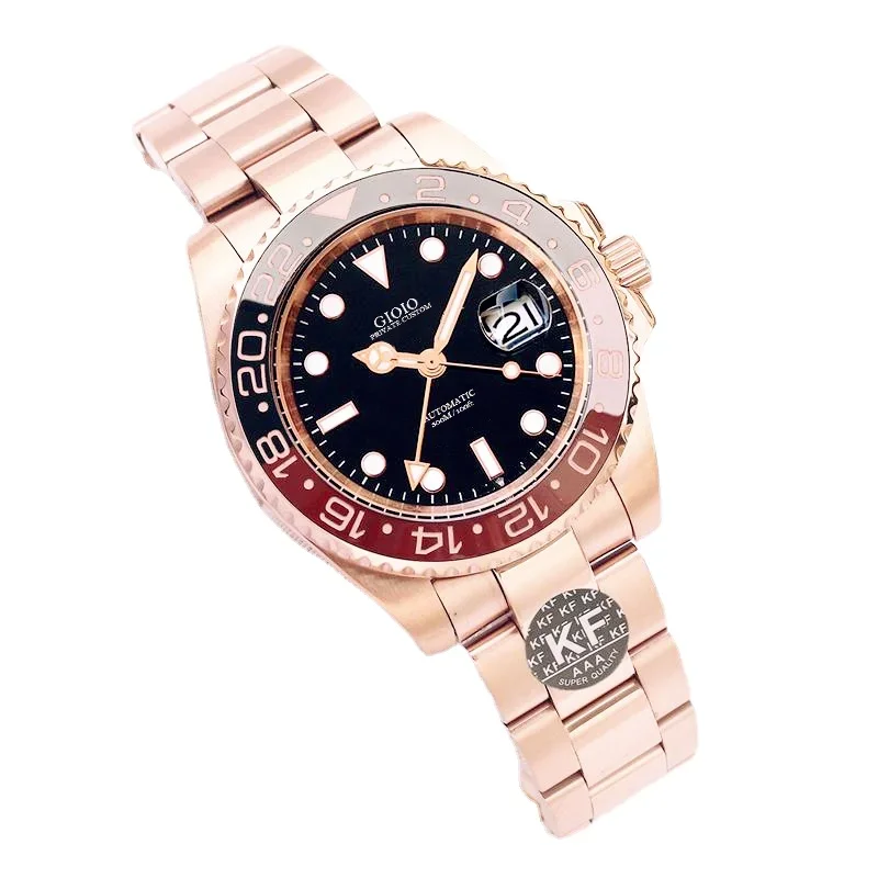 

Мужские автоматические механические часы gmt черные синие керамические