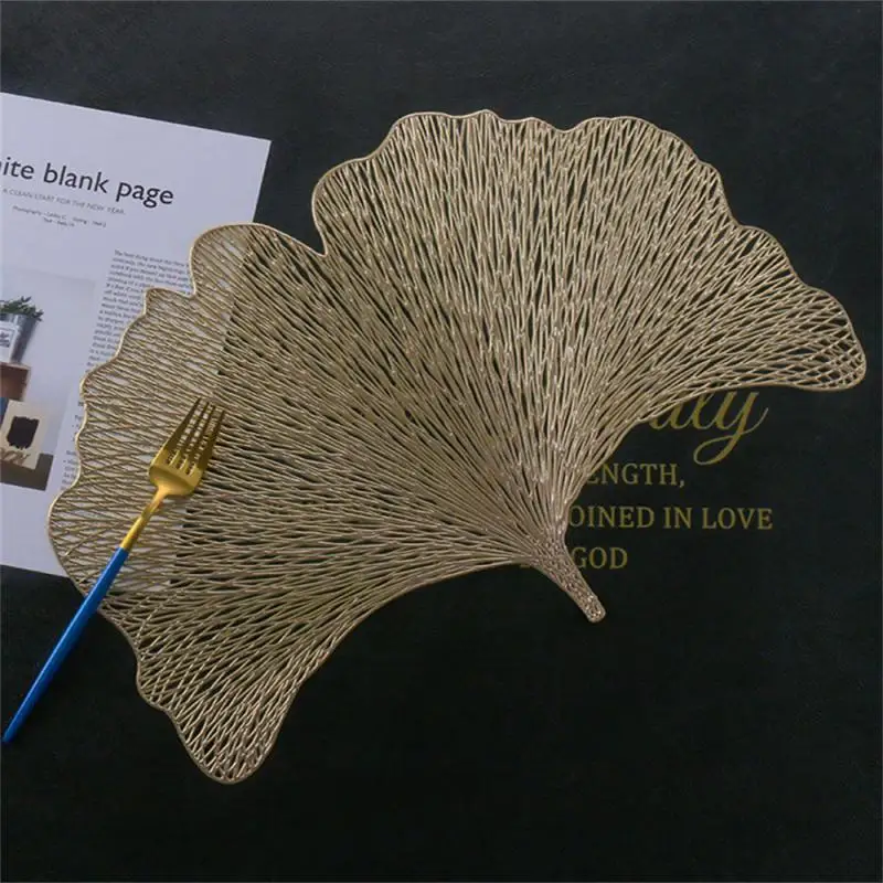 

Waterproof Decorative Pad Thicken Oil Proof Dinnerware Mat Ginkgo Leaf Shaped Dinner Plate Mat Table Decoration Pot Holder