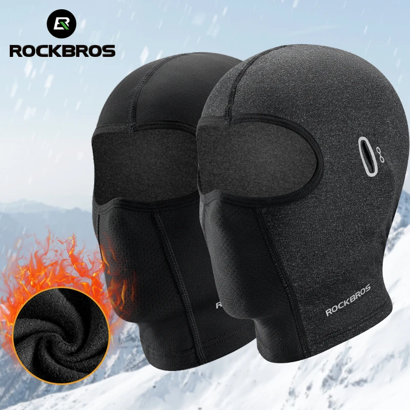 

ROCKBROS Red-dot Warm Windproof Cycling Headgear Breathable Face Mask Outdoor Electric Bicycle Bike Skiing Fleece Head Hat