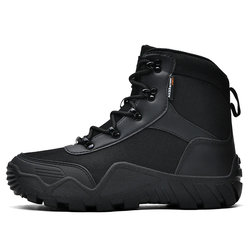 HIKEUP Winter Boots Men Outdoor Hiking Boots Suede High Top Trekking Sneaker Men Waterproof Tactical Combat Plus Size