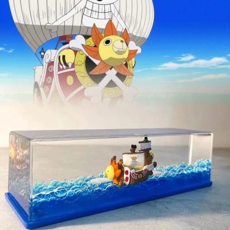 

Thousand Sunny Fluid Liquid Drift Bottl Creative Ship Sea Hourglass Living Room Decoration One Piece Floating Boat Birthday Gift