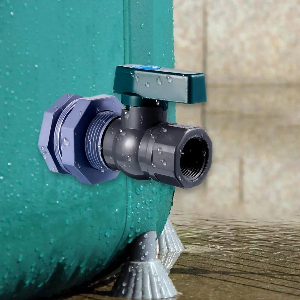 

Rain Barrel Valve PVC 3/4 inch Anti-cracking Spigot Kit with Bulkhead Fitting Adapter for Aquariums Garden Barrel Connector Tank