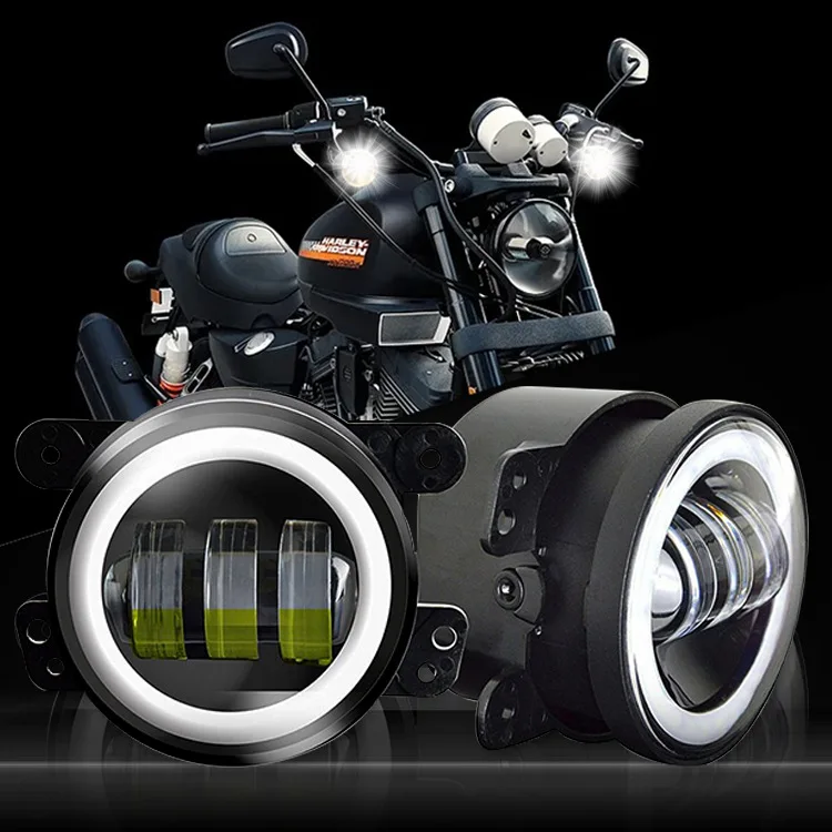 

Противотуманные фары в сборе с кольцом Halo для Wrangler TJ JK светодиодный льный передний бампер светодиодные линзы Противотуманные фары DRL 30 Вт 12 ...