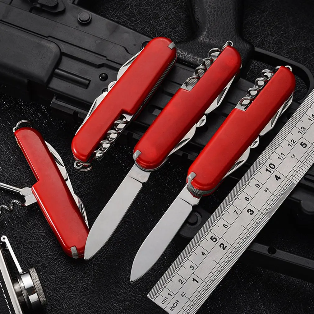 

11 In 1 Multifunctional Folding Swiss Army Knife Portable Stainless Steel Pocket Knife Outdoor Camping Tool Emergency