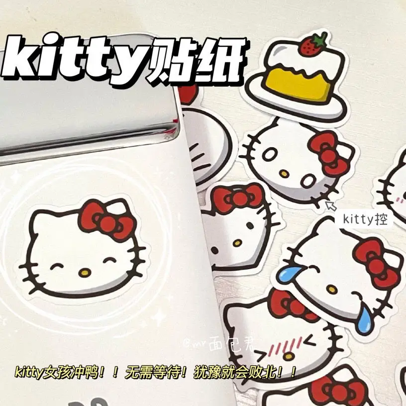

40 шт., водонепроницаемые наклейки Hello Kitty