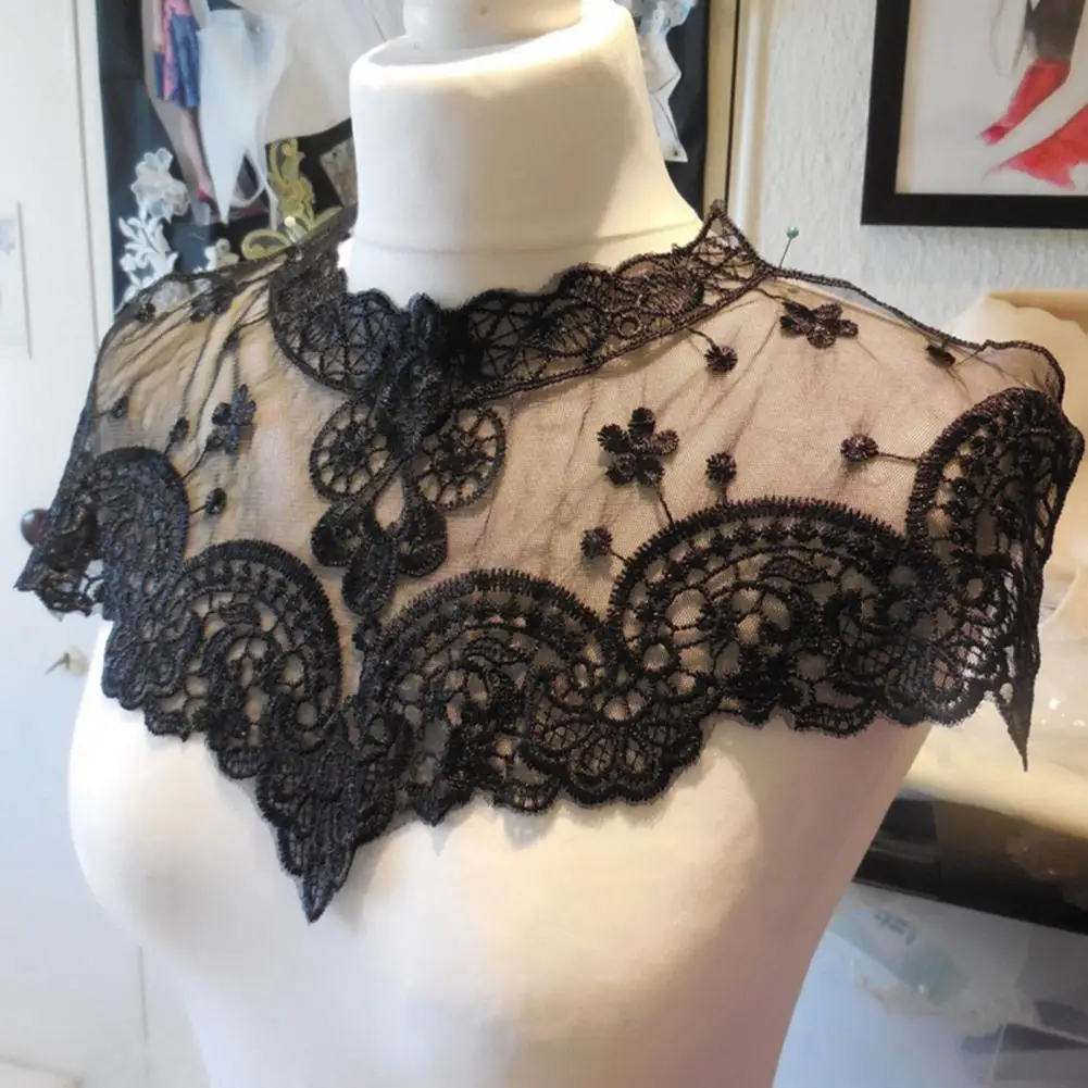 

Нежный кружевной воротник, многоразовый кружевной воротник для шеи, полый дизайн, искусственный воротник для шитья
