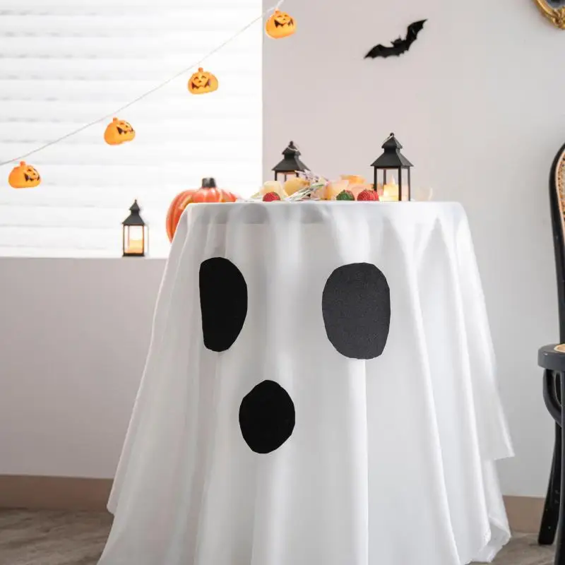 

Polyester Fabric Tablecloth Rectangular Pad On The Table Pliante Gothic Home Decoration Accessories White Table Covers Bedroom