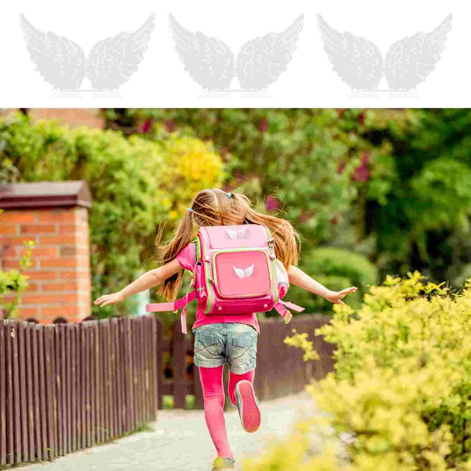 12 Pcs Outdoor Travel Christmas Decorations Angel Wing Pendants Plastic Fabric Wings DIY Accessories