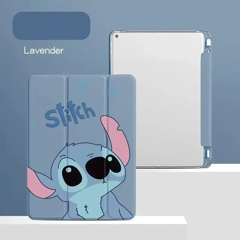Stitch And Angel Case For Samsung Galaxy Tab S6 Lite 10.4in A8 X200 10.5in Cartoon Stand for S9 FE Plus 12.4inch
