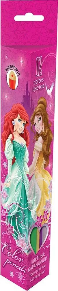 Карандаши 12цв Принцесса треугольные | Канцтовары для офиса и дома