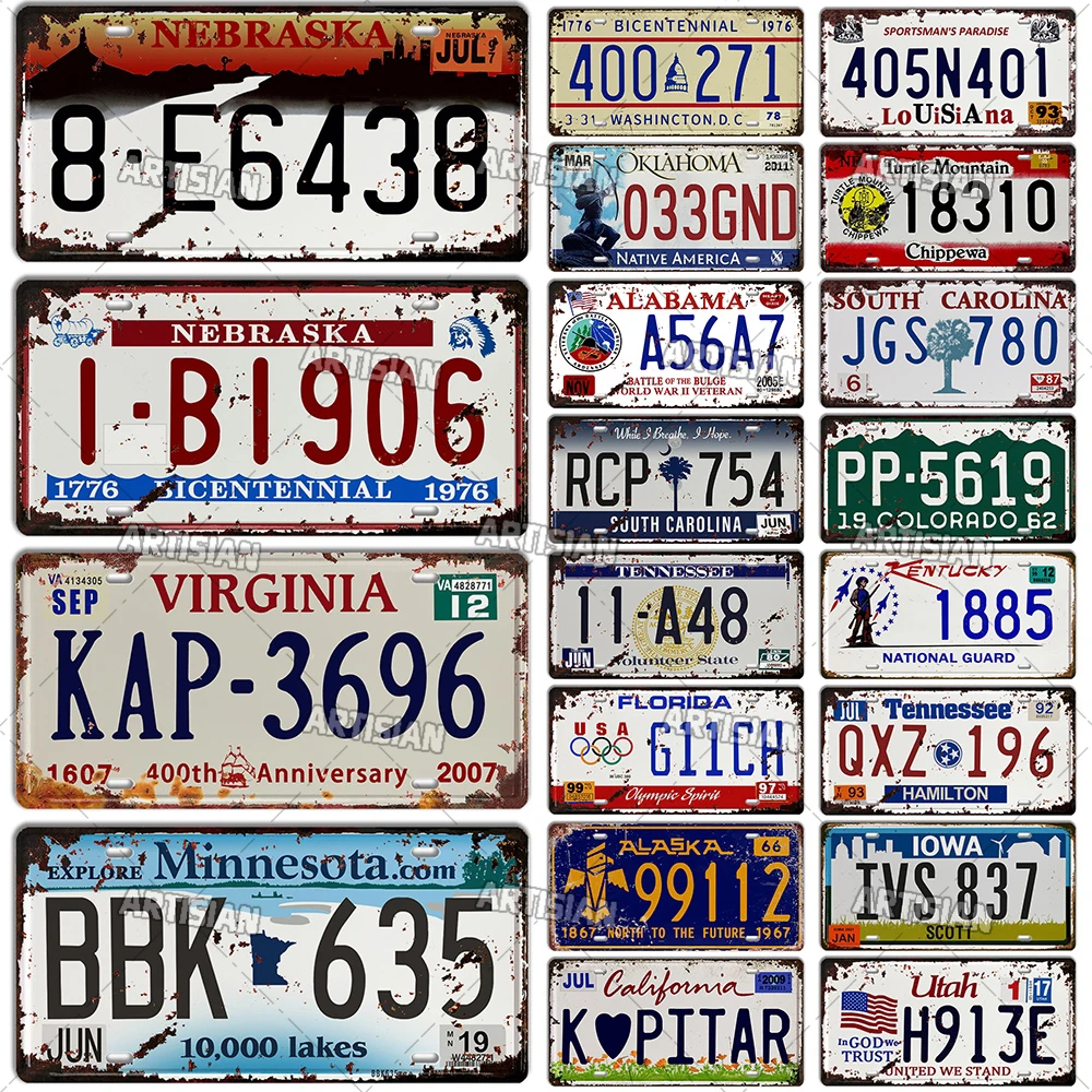 Миннесота небразика Вирджиния Западная Вирджиния Южная Каролина Луизиана Юта Теннесси американский номерной знак металлический номерной знак табличка