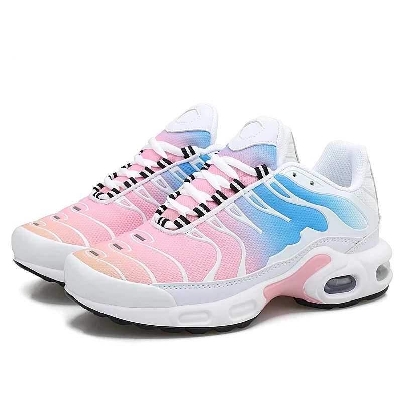 Fashion Air Cushion Men Shoes Couple Shining Casual Mesh Breathable Sports Large Size Spring and Autumn Running Vulcanized Shoes