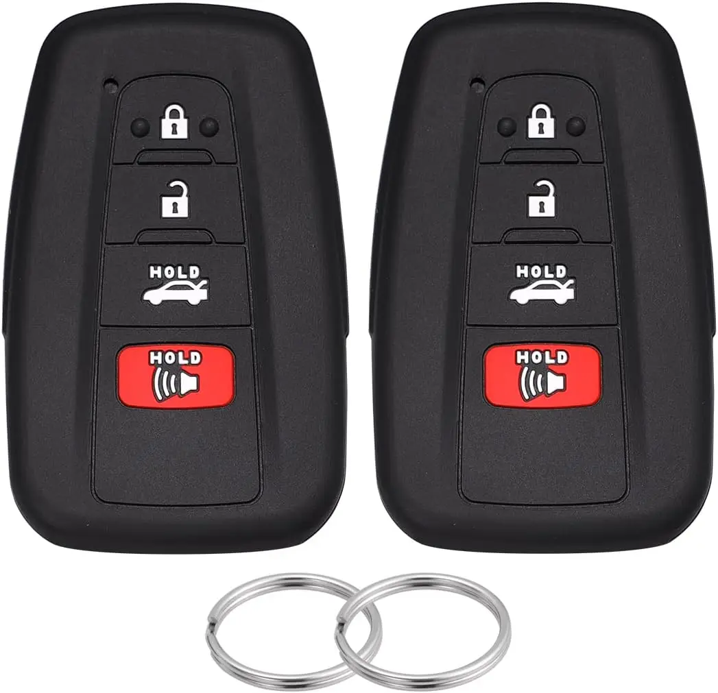 

Набор из 2 силиконовых чехлов для ключей, совместимых с Toyota 4Runner RAV4 XLE Highlander XSE Camry SE Prius CHR Corolla (2 шт.)