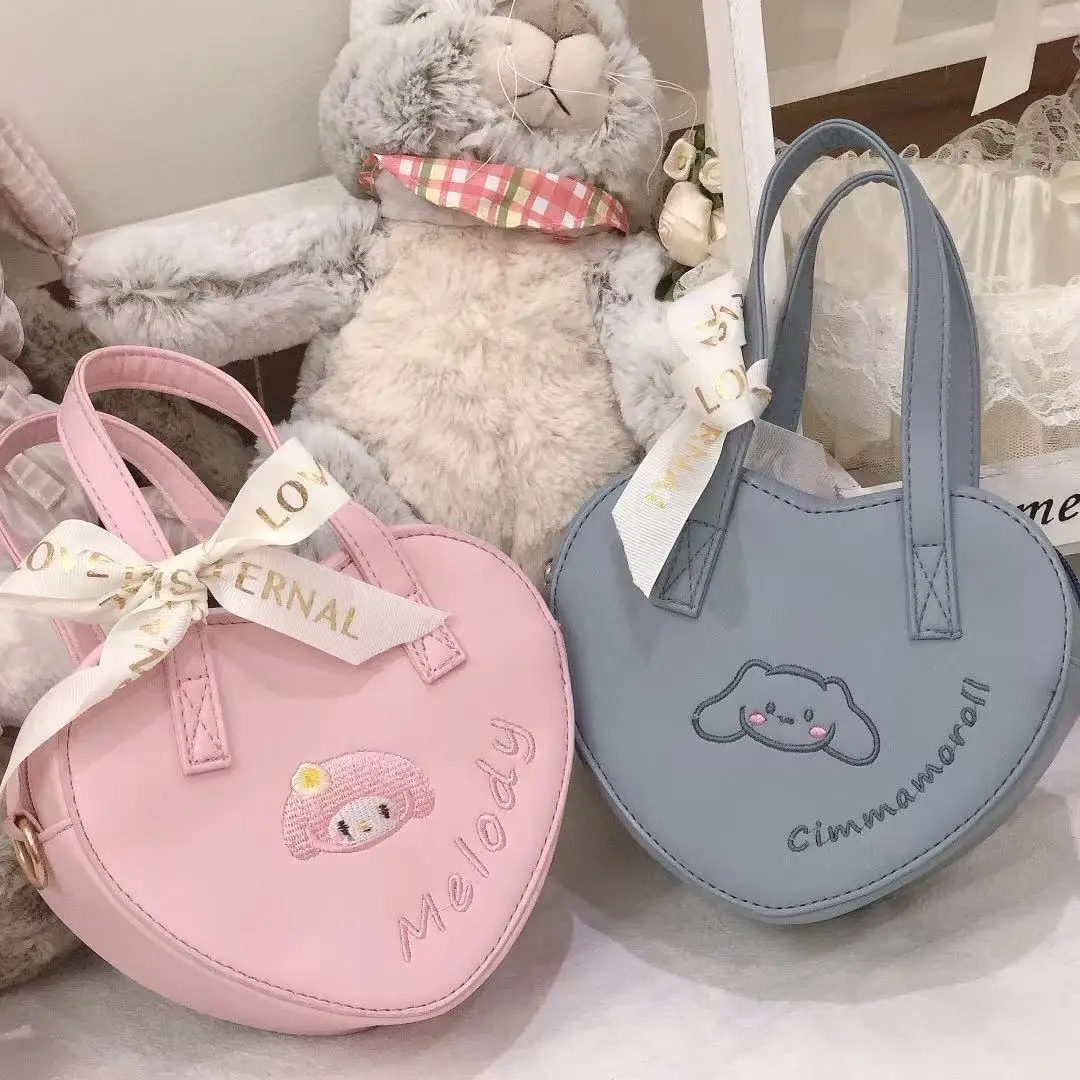 

Original Hello Kitty Love Handbag Kawaii Anime Sanrio Mymelody Cinnamoroll Girl Casual Student Wild Shoulder Messenger Bag Gift