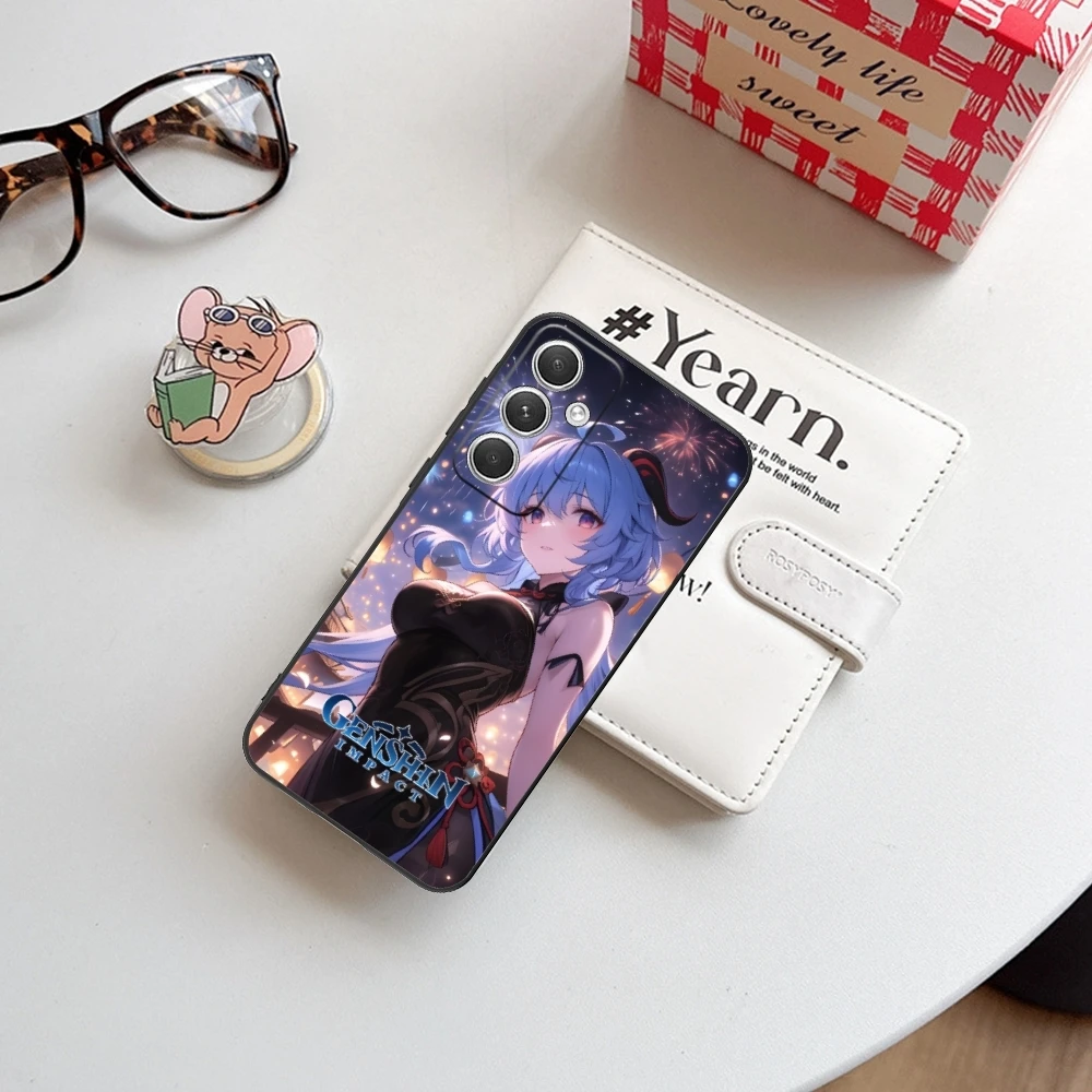 Чехол Genshin Impact Ganyu мобильный телефон для Samsung Galaxy S24 S23 S22 S21 S20 S10 S9 Plus FE Ultra Lite черный