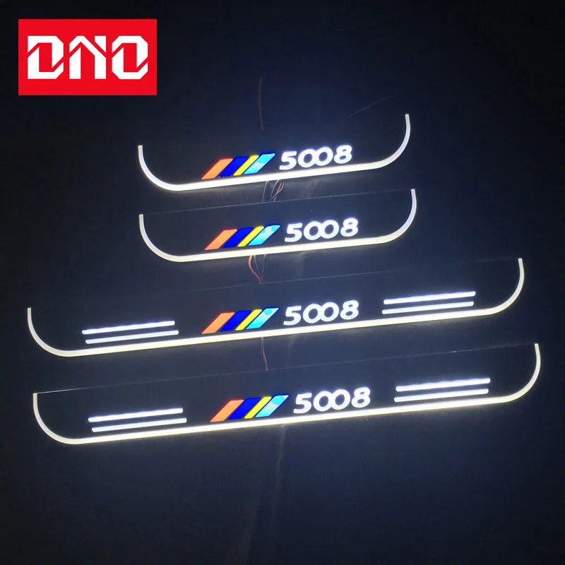 

Trim Pedal LED Car Light Door Sill Scuff Plate Pathway Dynamic Streamer Welcome Lamp For Peugeot 5008 2017 2018 2019