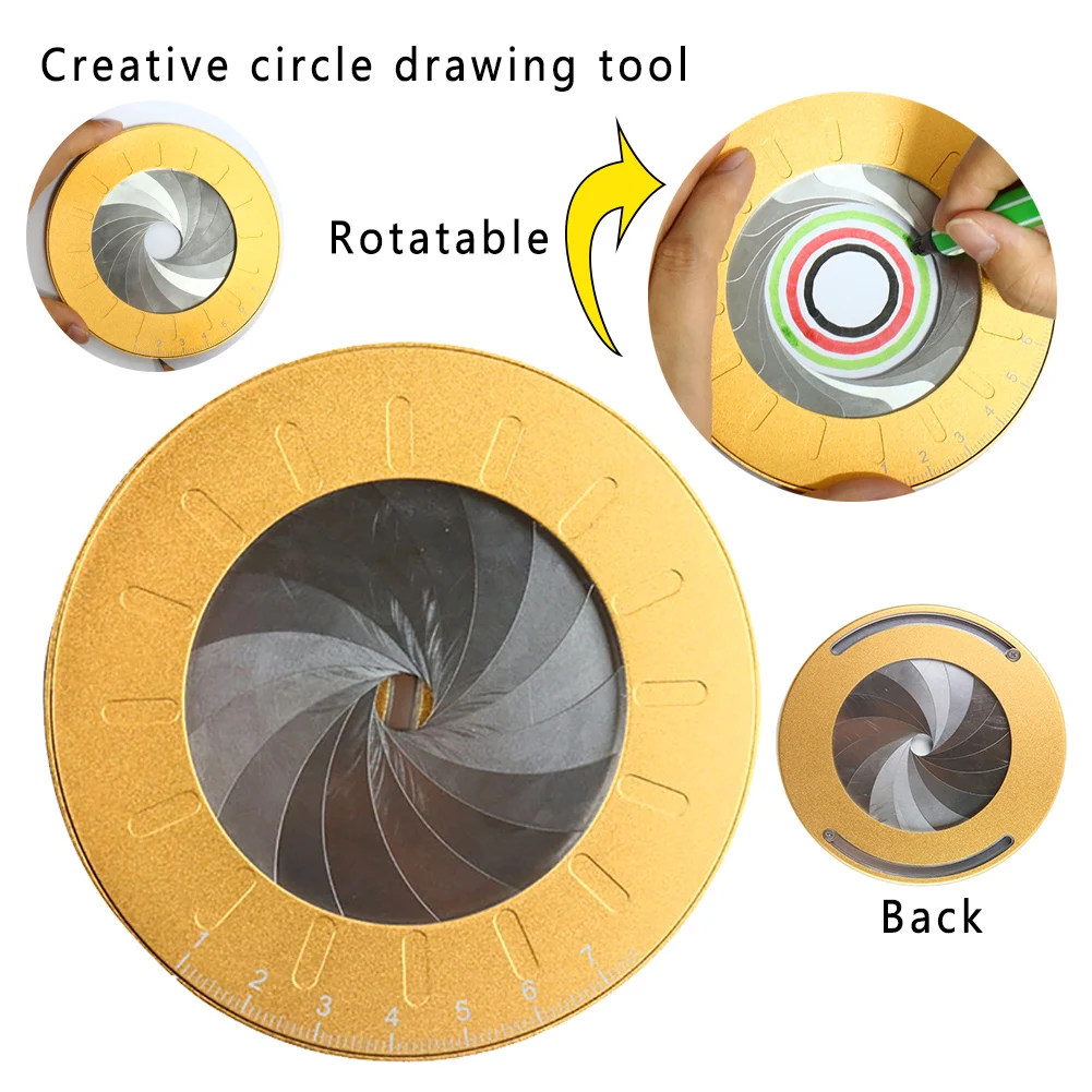 

Adjustable Professional Circle Drawing Tool Round With Marks Measuring Ruler Stationery Party Inspiring Precise Stainless Steel