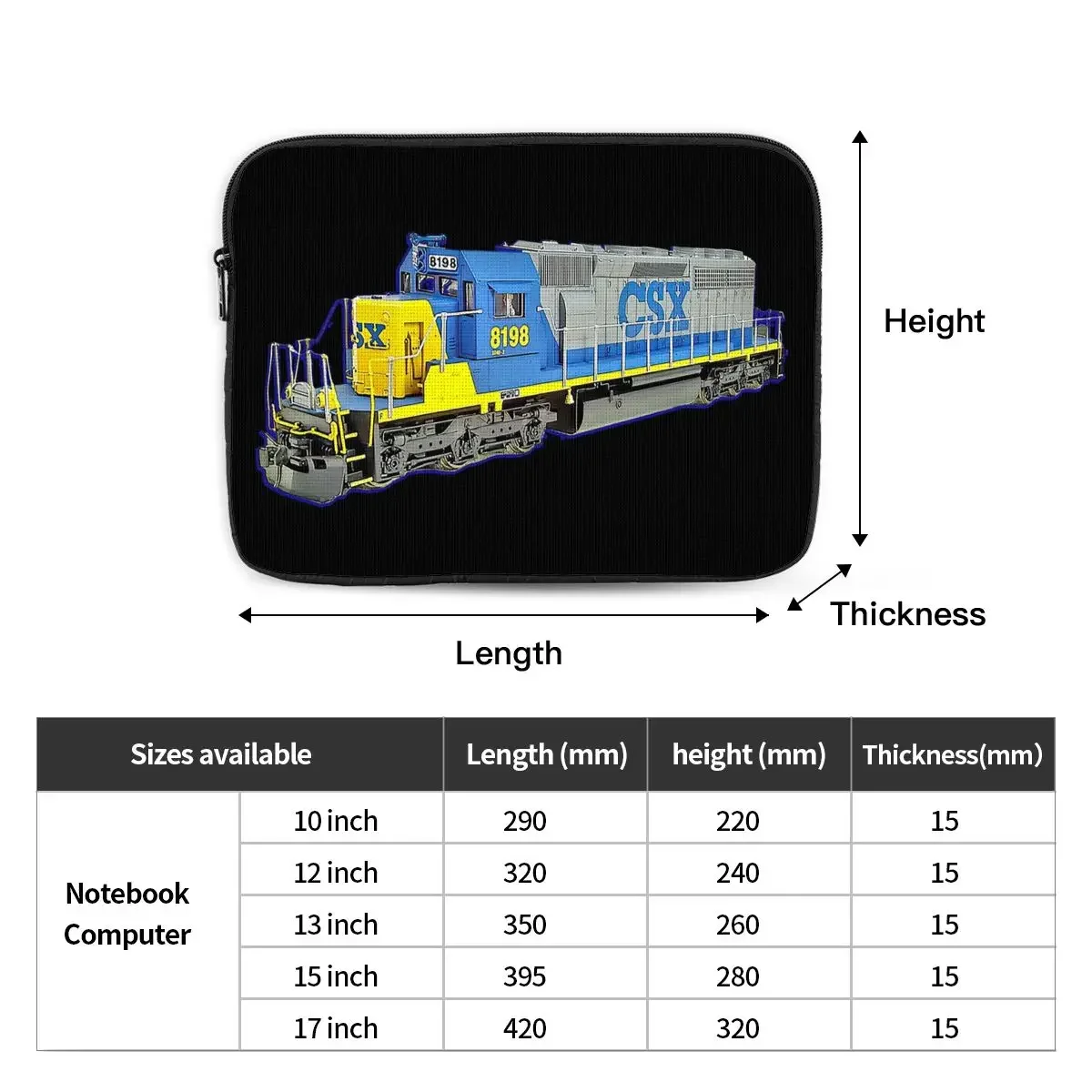 Грузовой поезд Csx Engine сумка для ноутбука чехол 10 12 13 15 17 дюймов противоударный