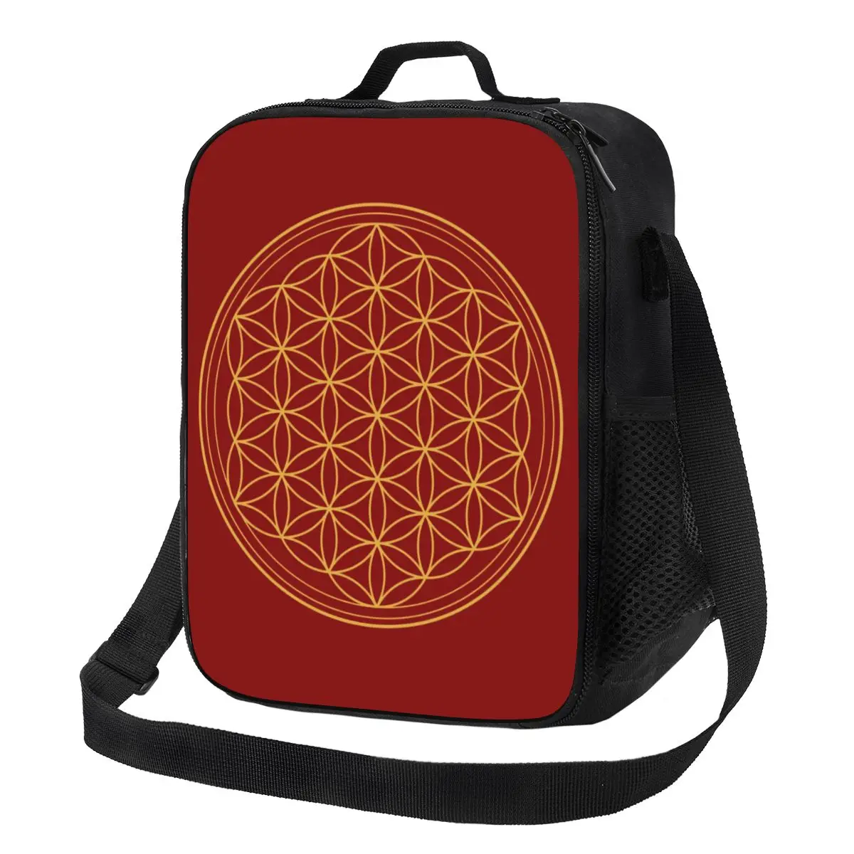 

Flower Of Life Power Thermal Insulated Lunch Bag Sacred Geometry Portable Lunch Tote Camping Travel Multifunction Bento Food Box