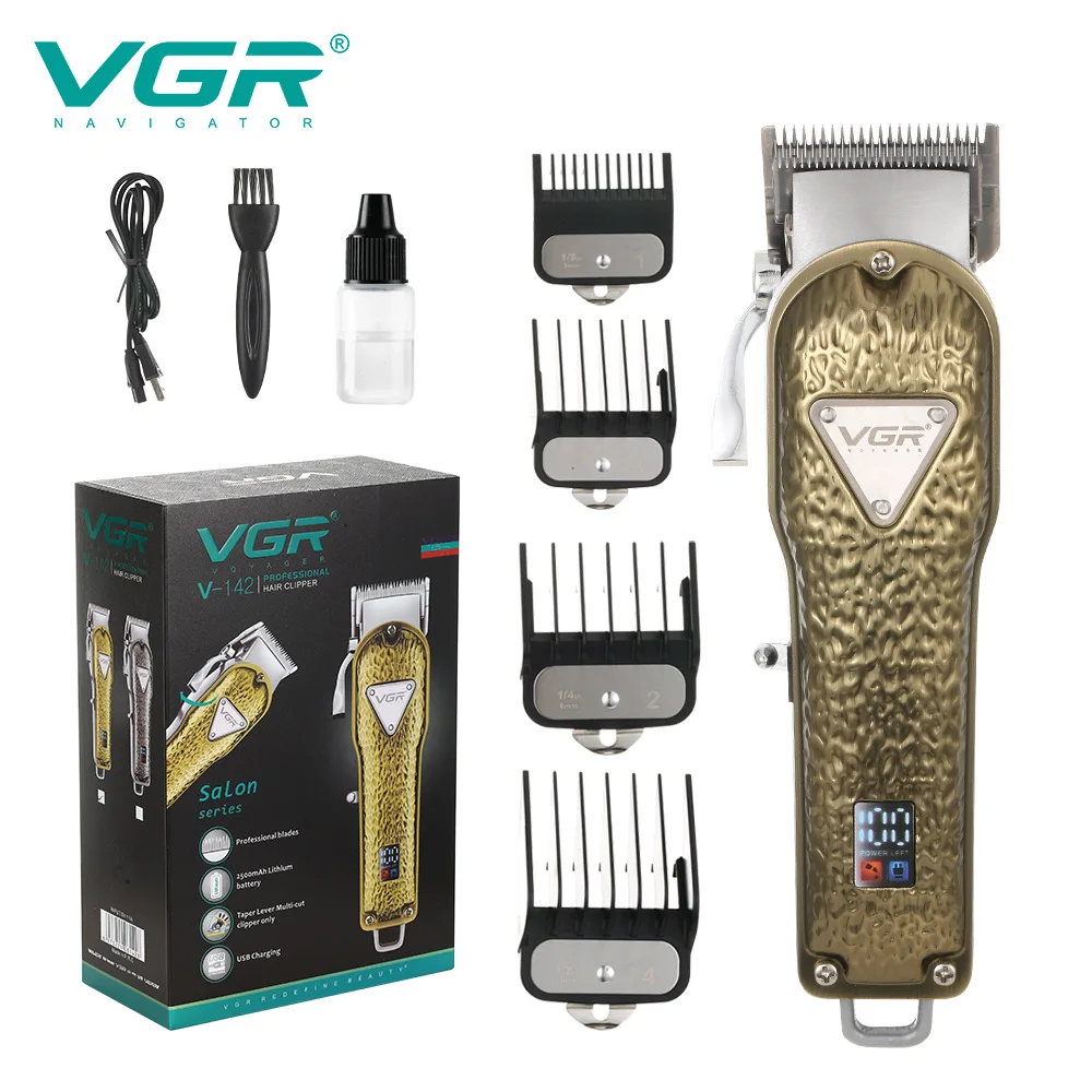 

VGR New Retro Electric Barber High Power Digital Display Electric Push Shear Oil Head Gradual Change Hair Salon Pusher V-142
