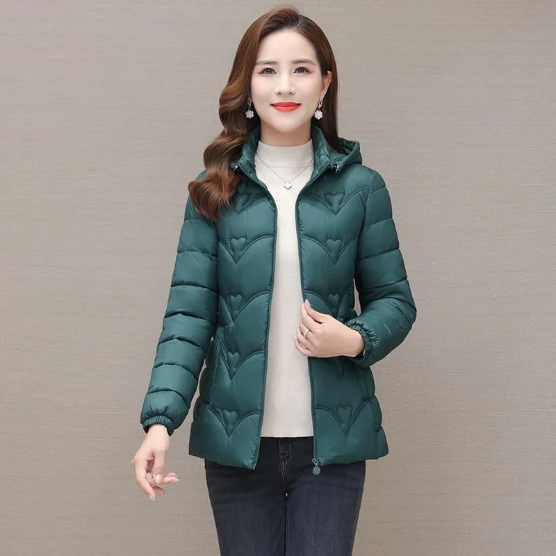 2022 New Autumn Lightweight Short Cotton Clothes Slim cotton padded jacket with detachable cap for warmth keeping small cotton