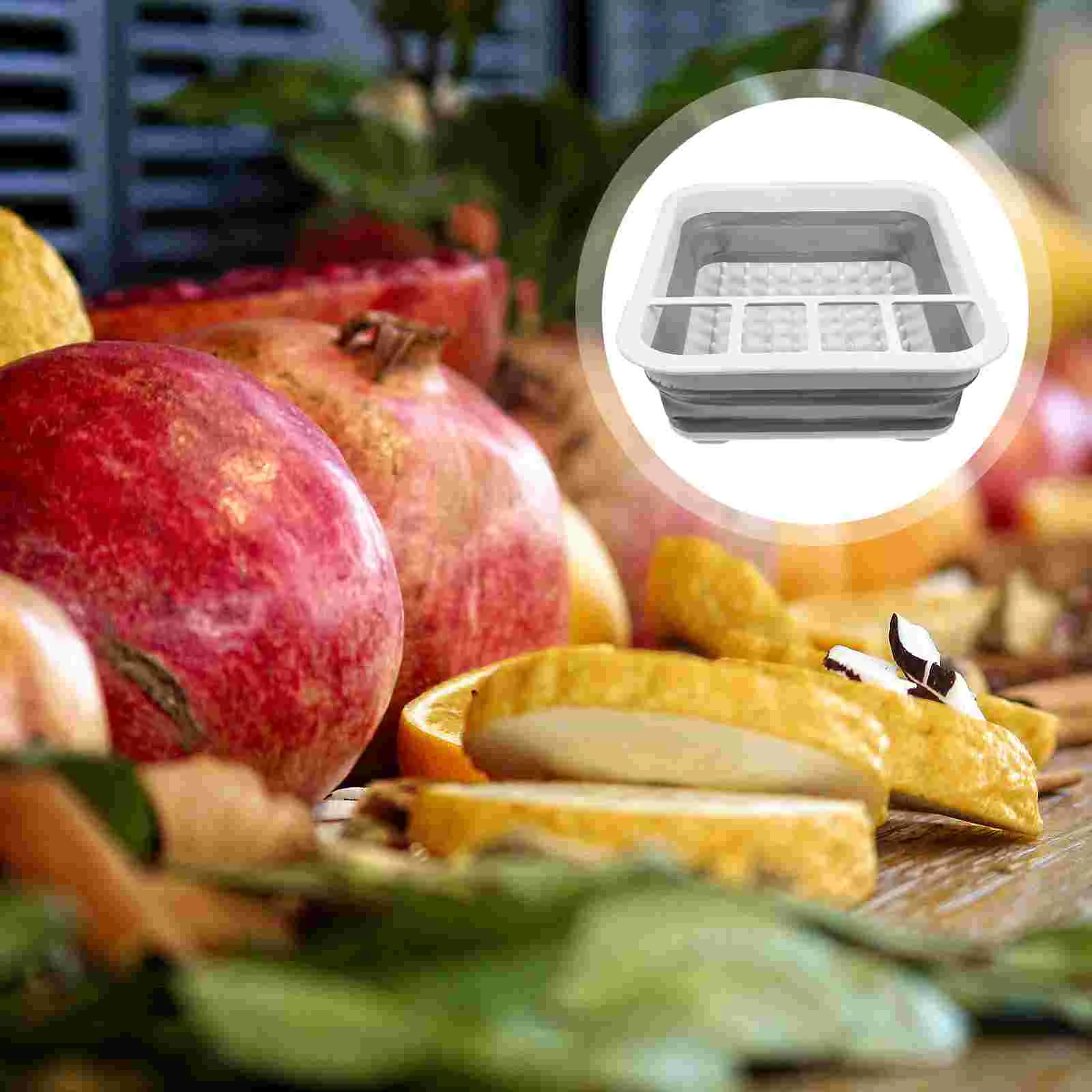 

Basket Kitchen Storage Drain Dish Drainer Draining Bowl Fruit Utensils Rack Holder Washing Sink Self Dishpan Vegetable Cutlery