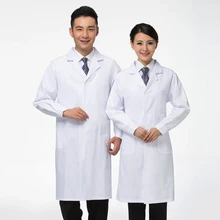 Fashion Long Sleeves Scrubs Lab Coat Hospital Short Sleeve Nurse Doctor Dress Long Sleeve Medical Uniforms White Jacket Unisex